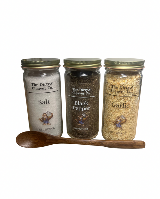 Salt, Pepper, & Garlic Jars